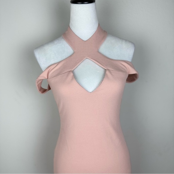 NWT‎ Nookie Women’s Pink Bodycon Cocktail Dress Sleeveless Halter - Picture 3 of 11